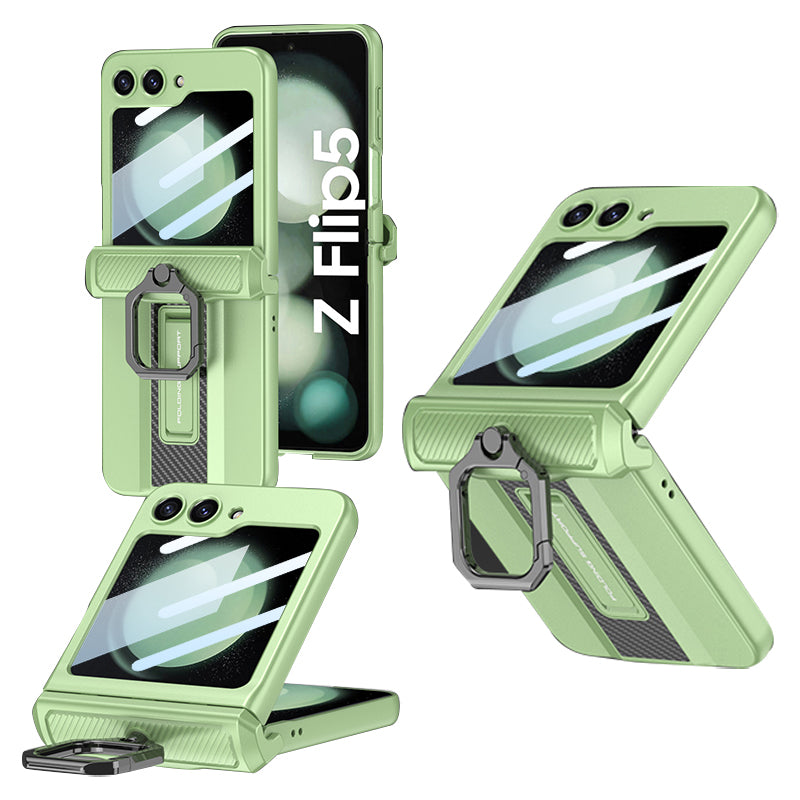 GKK til Samsung Galaxy Z Flip5 5G etui Magnetisk hængsel PC-telefoncover med lille skærmfilm GKK til Samsung Galaxy Z Flip5 5G etui Magnetisk hængsel PC-telefoncover med lille skærmfilm